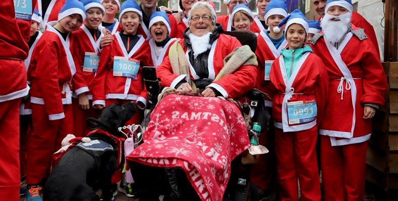 Yvonne van Gelderen tijdens de Santa Run 2019 in Gorinchem