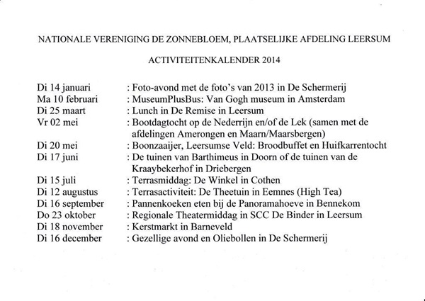 Zonnebloem afdeling