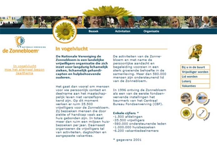 Oude website van de Zonnebloem